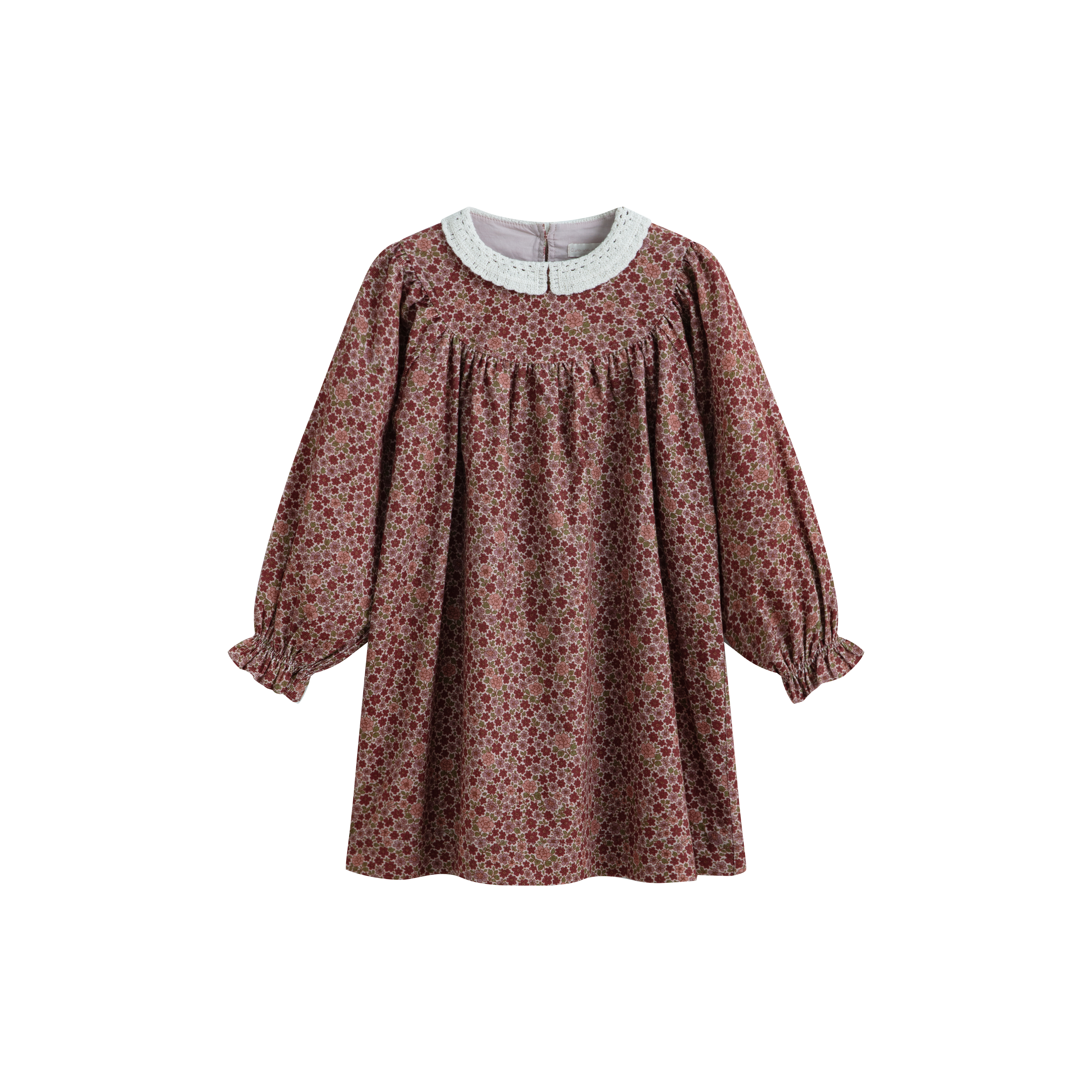 Cera Una Volta Burgundy Flower Kaya Dress