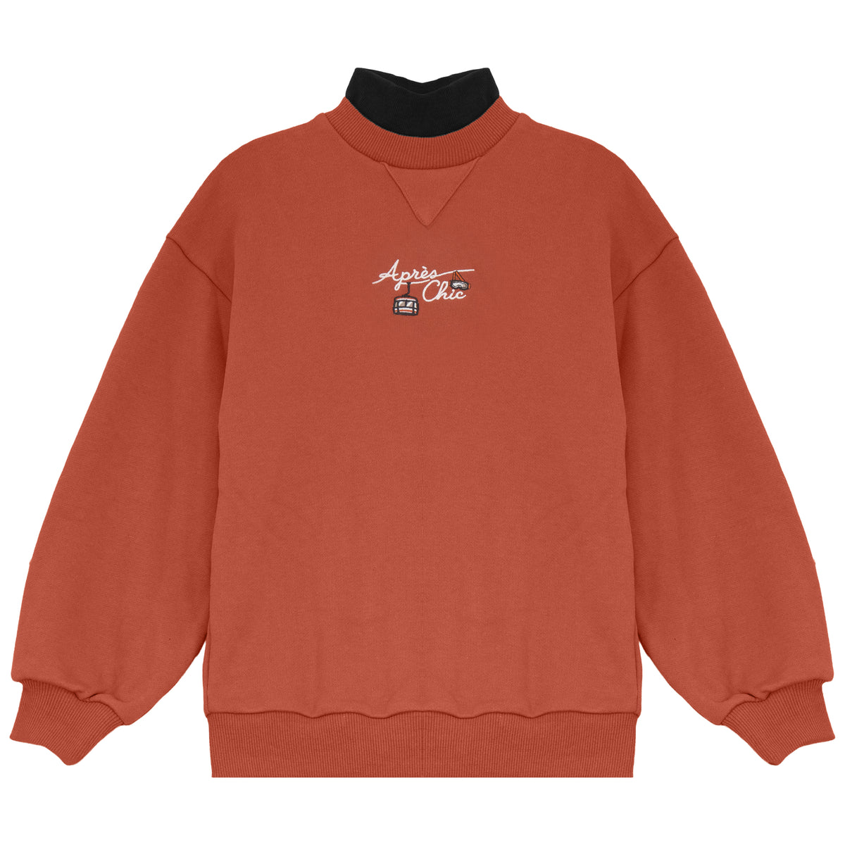 Calla Lili Rust MockNeck Sweatshirt