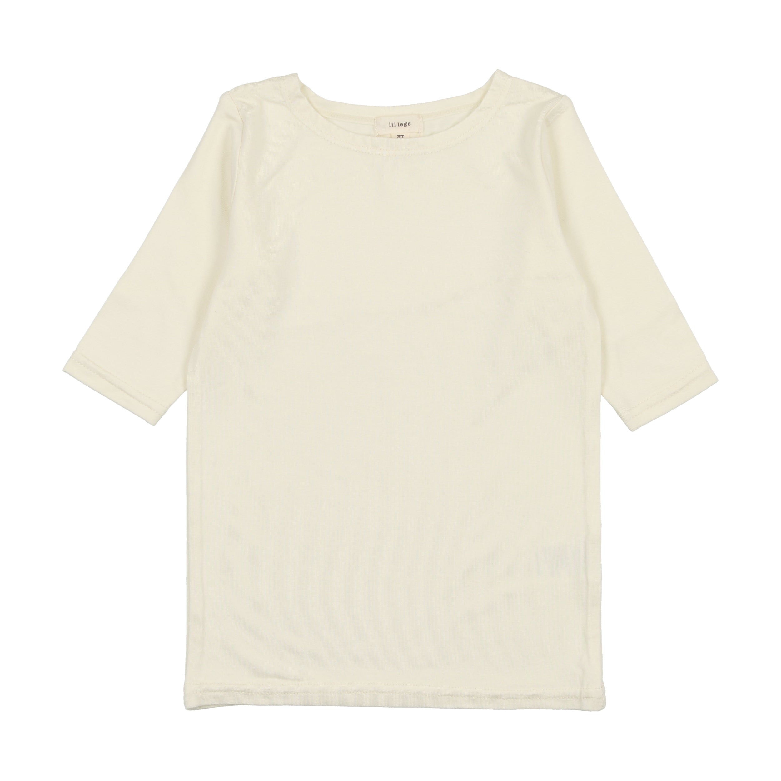 Lil Legs Natural Girls Three Quarter Sleeve Tee