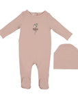 Maniere Ballerina Printed Footie + Hat