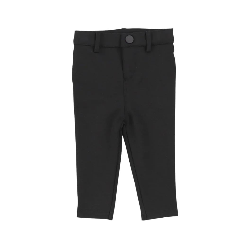 Lil Legs Black Knit Pants Without Seam