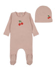 Bee And Dee Bead Applique Footie + Hat