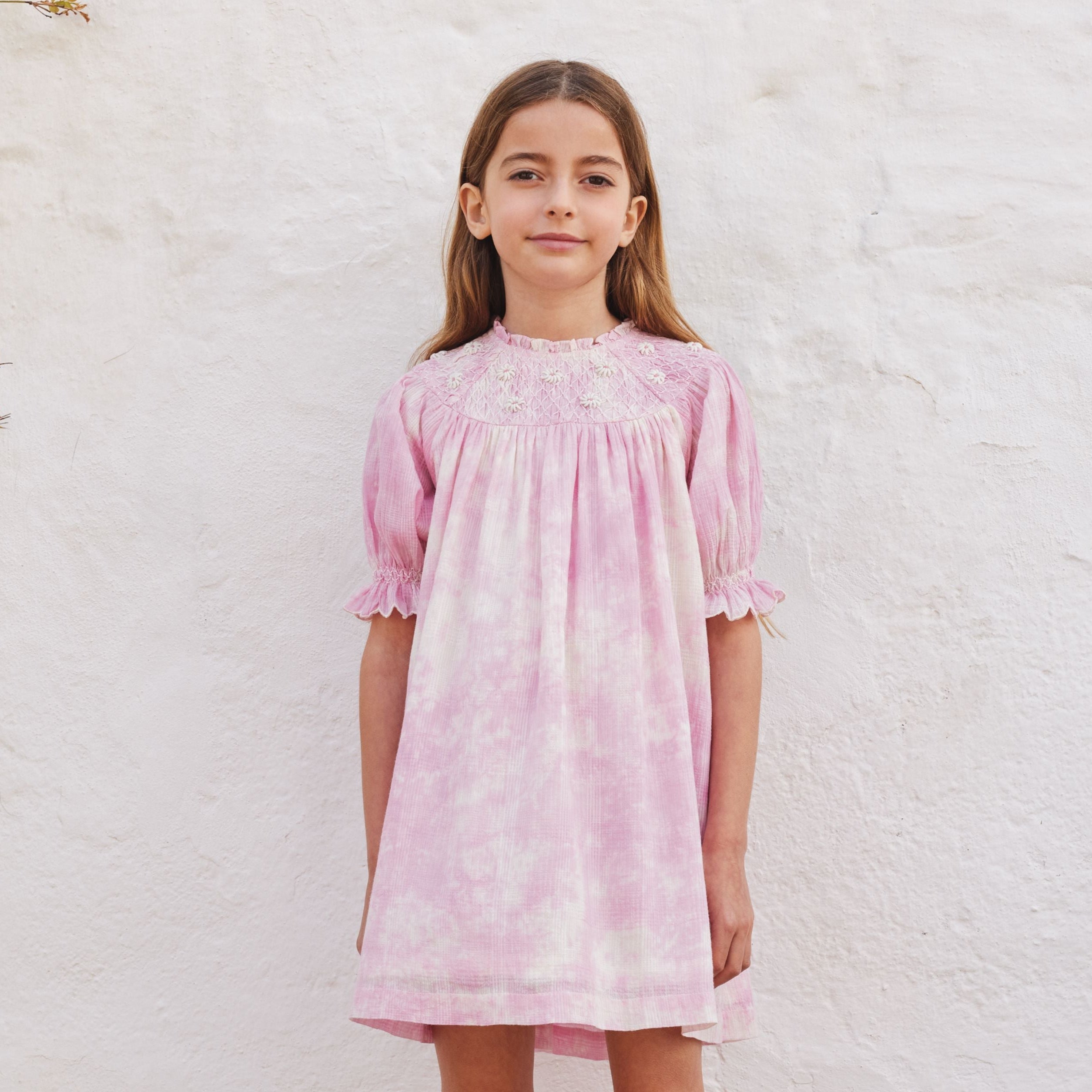 Bebe Organic 3/4 SL Melody Bubblegum Tie Dye Dress