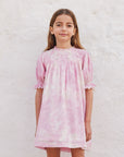 Bebe Organic 3/4 SL Melody Bubblegum Tie Dye Dress