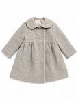 La Nina Girls Cream Wool Logo Coat