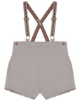 Calla Lili Taupe Boys Suspender Shirt Set