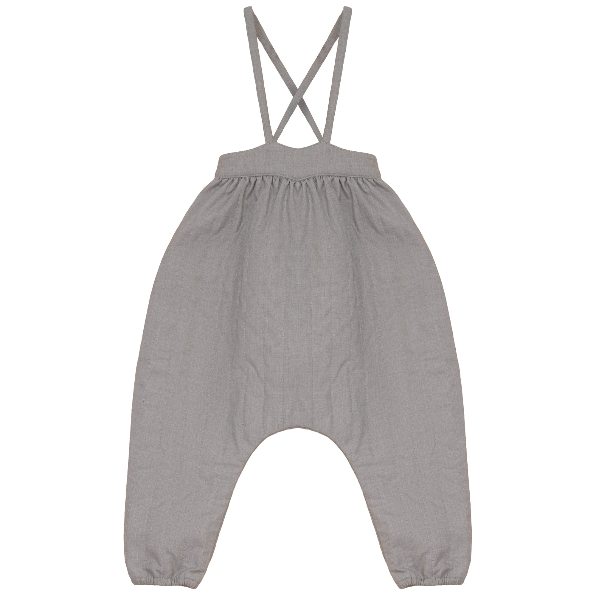 Calla Lili Taupe Baby Girl Overall With Pocket