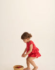 My Little Cozmo Coral Gingham Bloomer Set