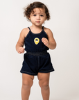 Birnham On The Sea Indigo Girl Gathered Romper
