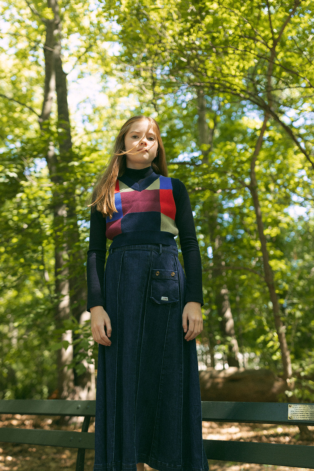 Crew Kids Denim Sofi Pleated Maxi Skirt