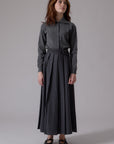 Soir Grey Lyla Midi Skirt