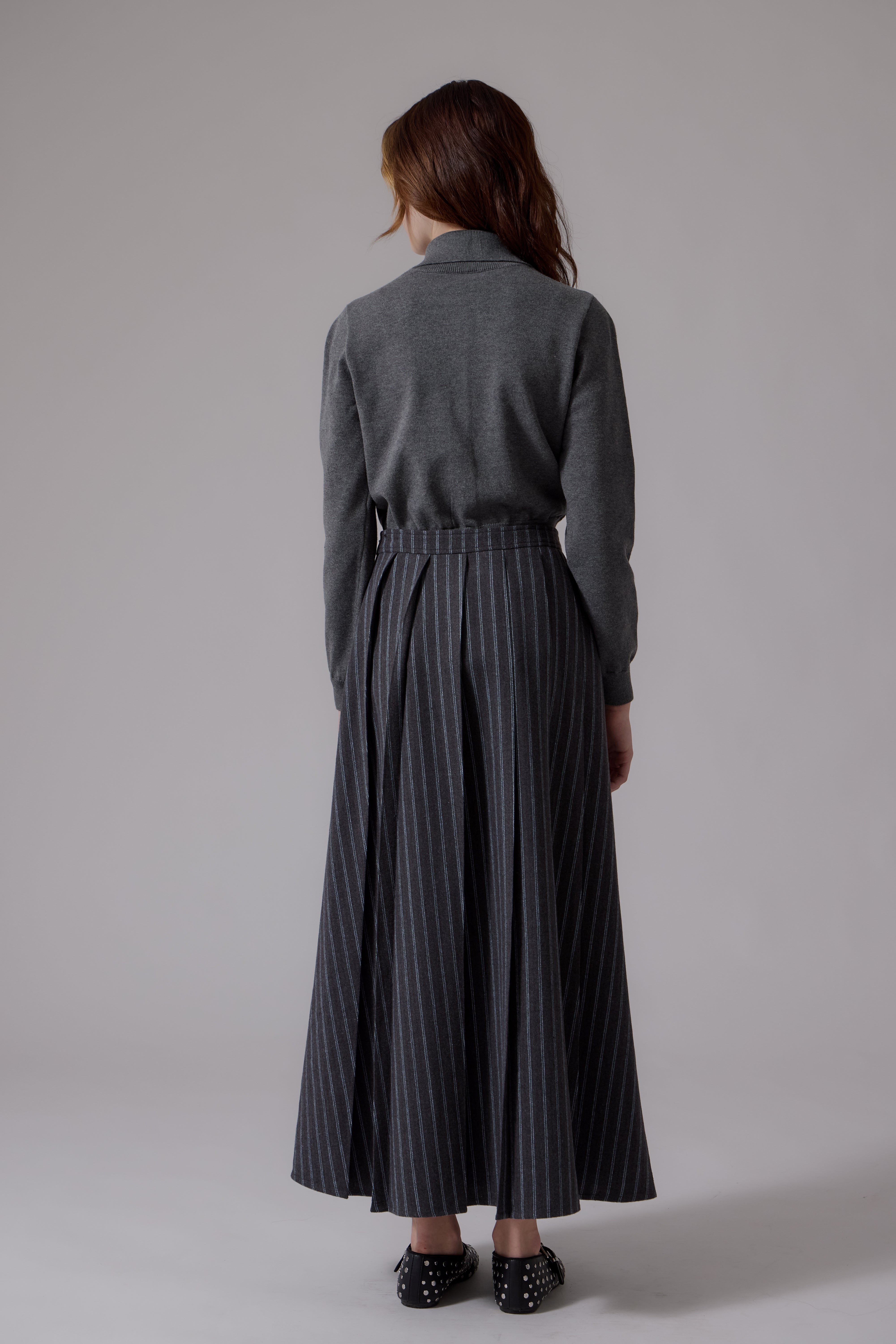 Soir Grey Lyla Midi Skirt