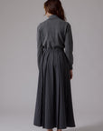 Soir Grey Lyla Midi Skirt