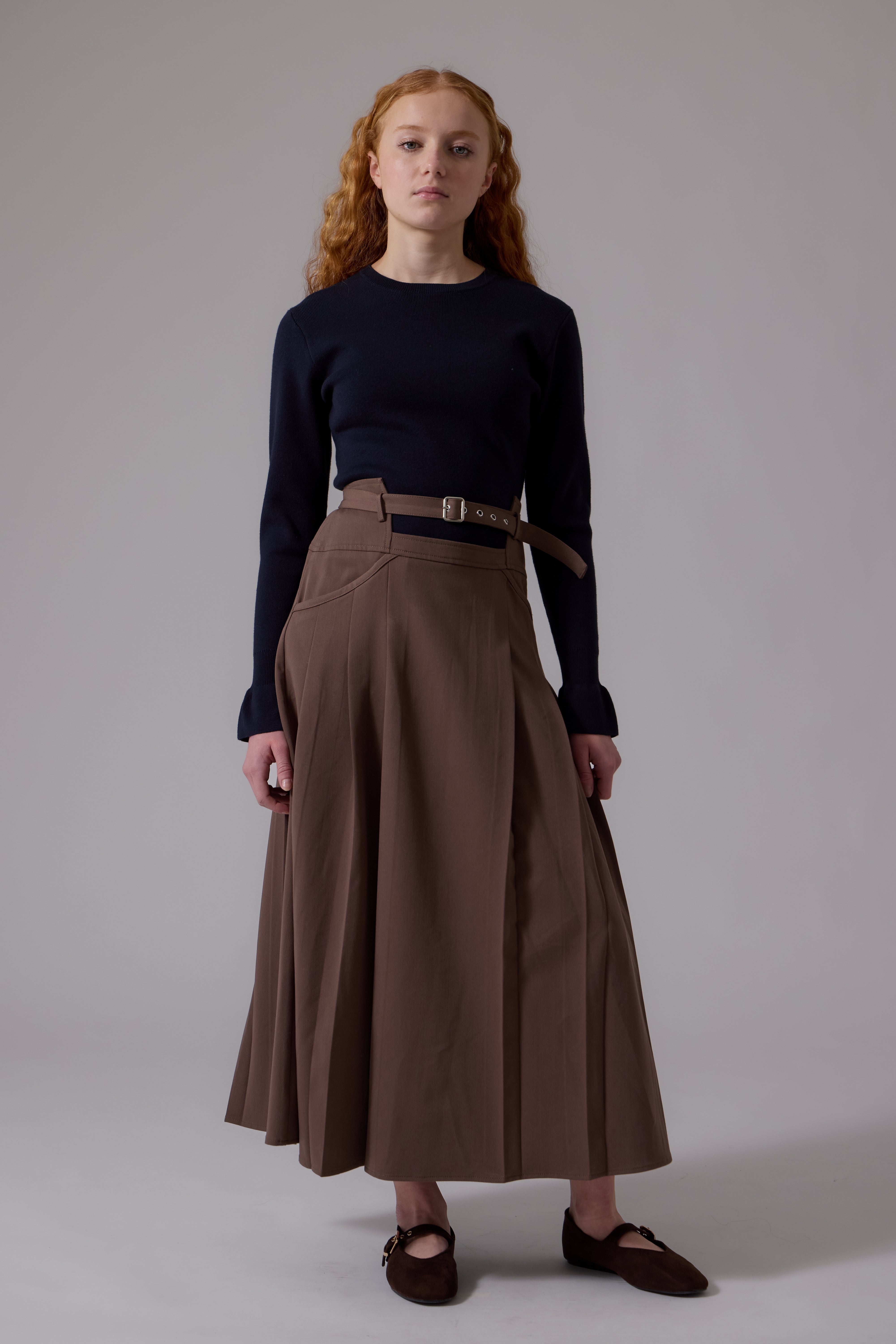 Soir Cocoa Nora Midi Skirt