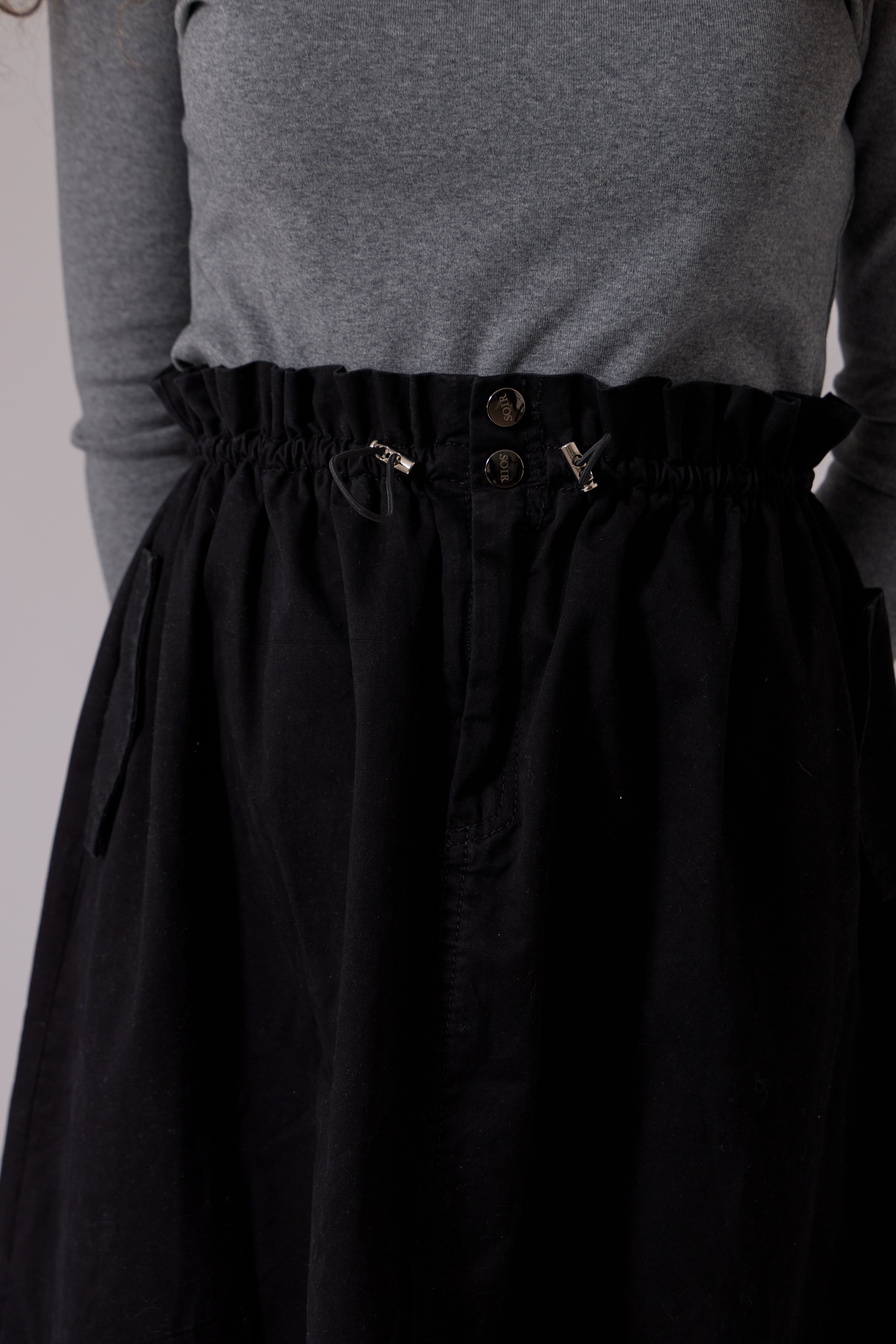 Soir Black Rown Midi Skirt