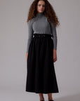 Soir Black Rown Midi Skirt