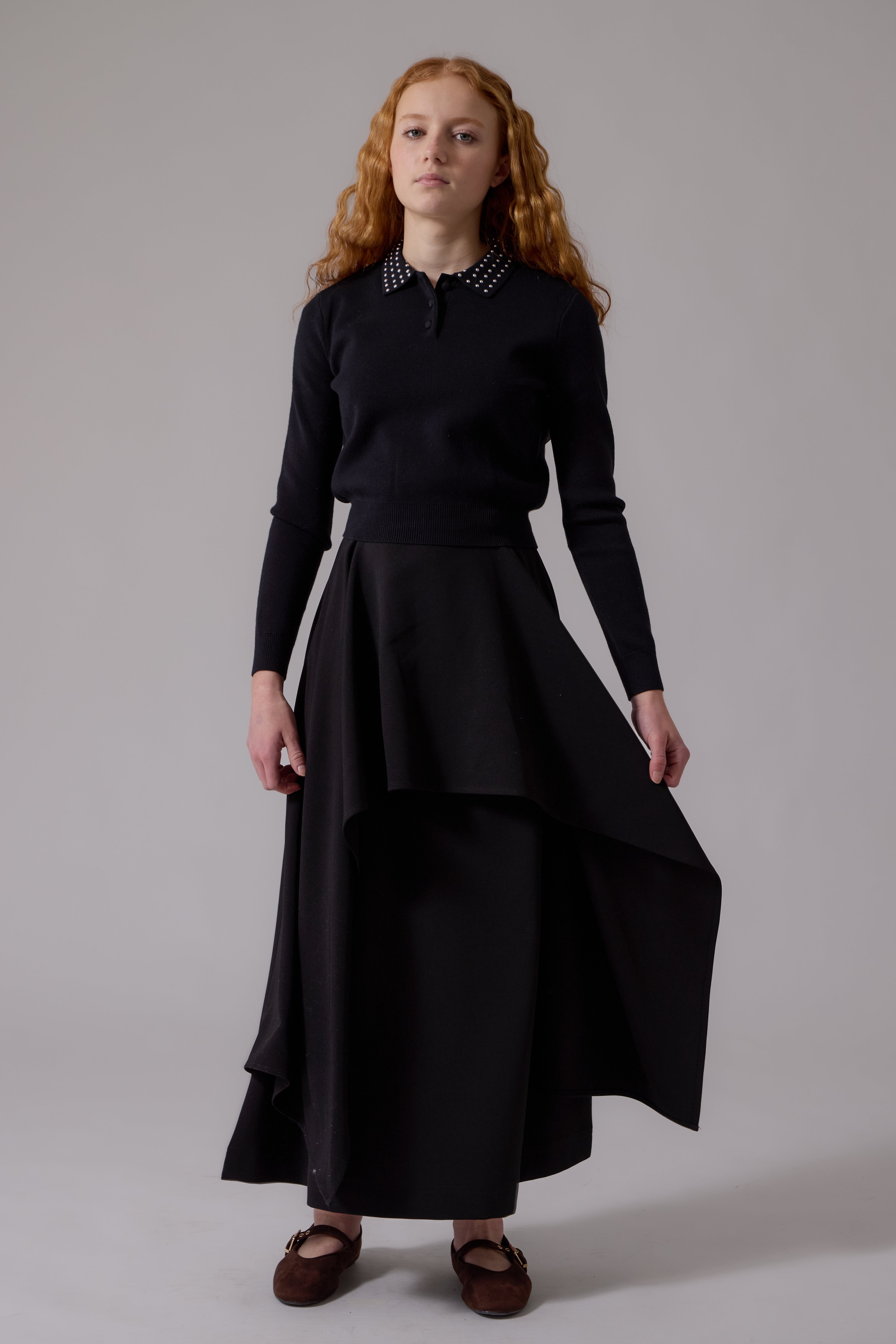 Soir Black Raquel Midi Skirt