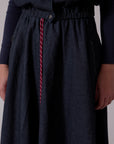 Soir Navy Mila Midi Skirt