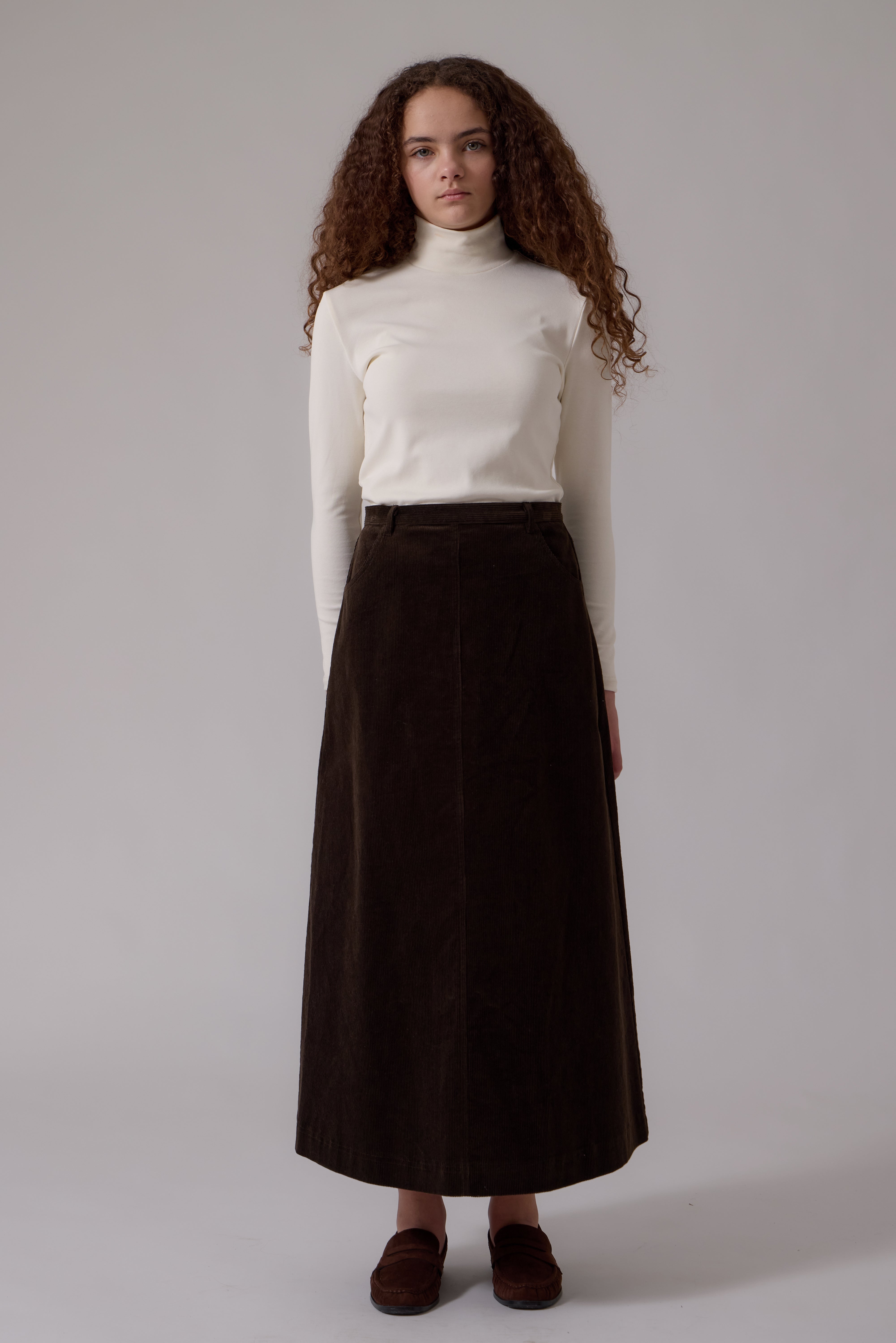 Soir Chocolate Harlow Midi Skirt