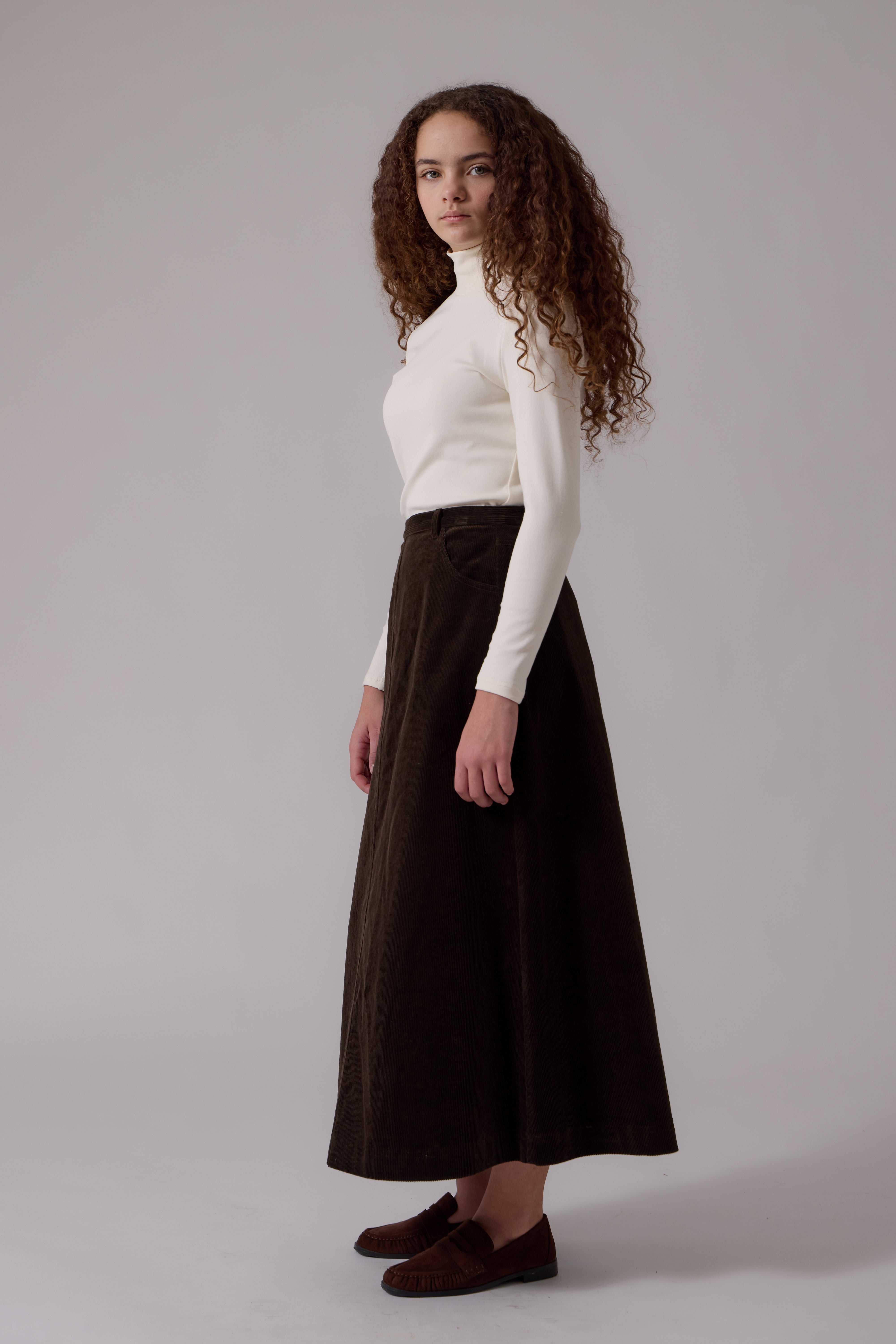 Soir Chocolate Harlow Midi Skirt