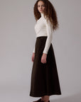 Soir Chocolate Harlow Midi Skirt