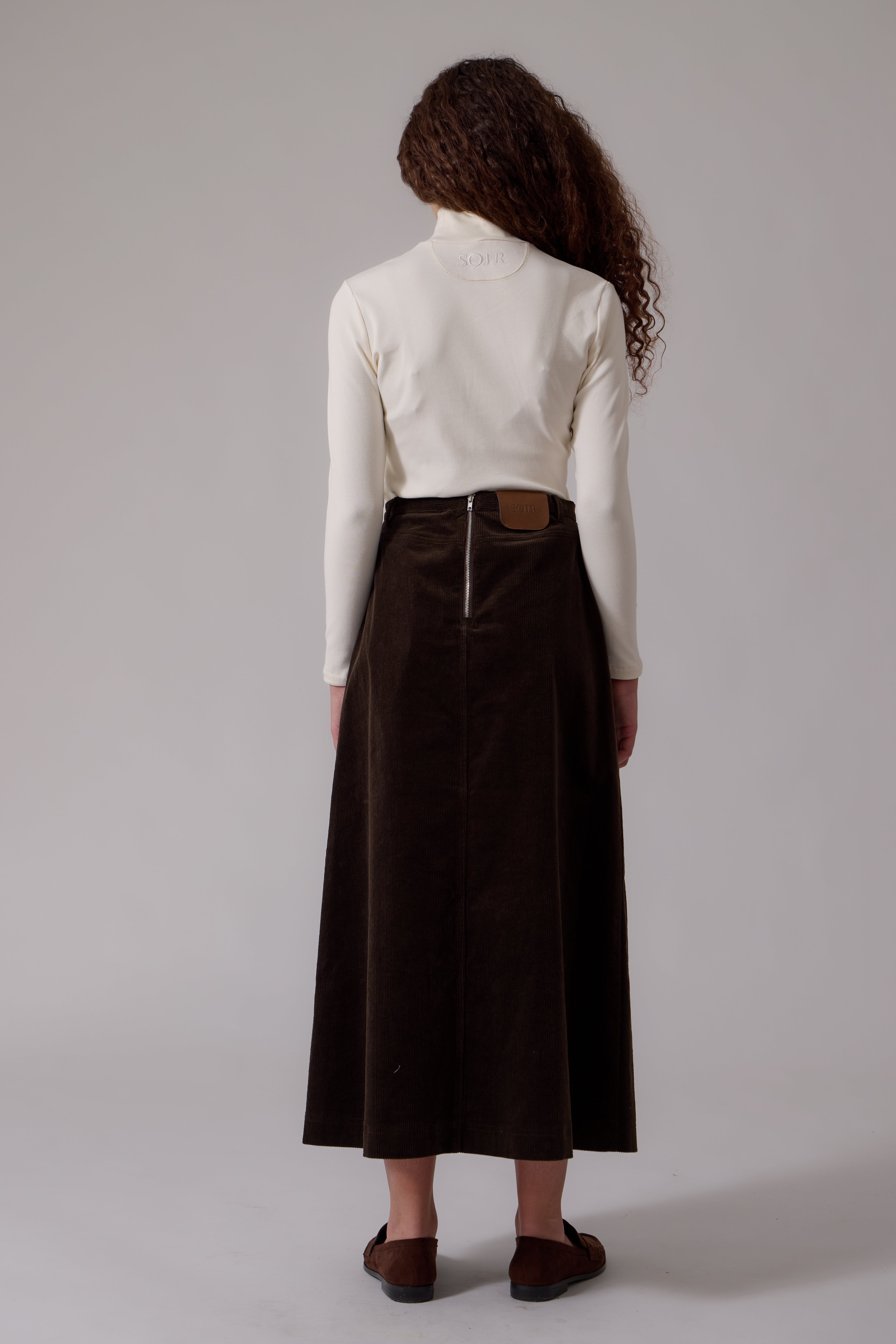 Soir Chocolate Harlow Midi Skirt