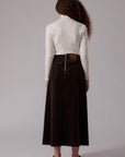 Soir Chocolate Harlow Midi Skirt