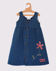 Retrokid Denim Cora Flower Embroidered Jean Sundress