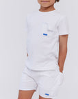 Crew Kids White Mix Media Short Set