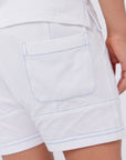 Crew Kids White Mix Media Short Set