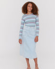 Crew Kids Blue Stitch Detail Maxi Skirt