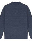 Calla Lili Blue Embossed MockNeck Sweater