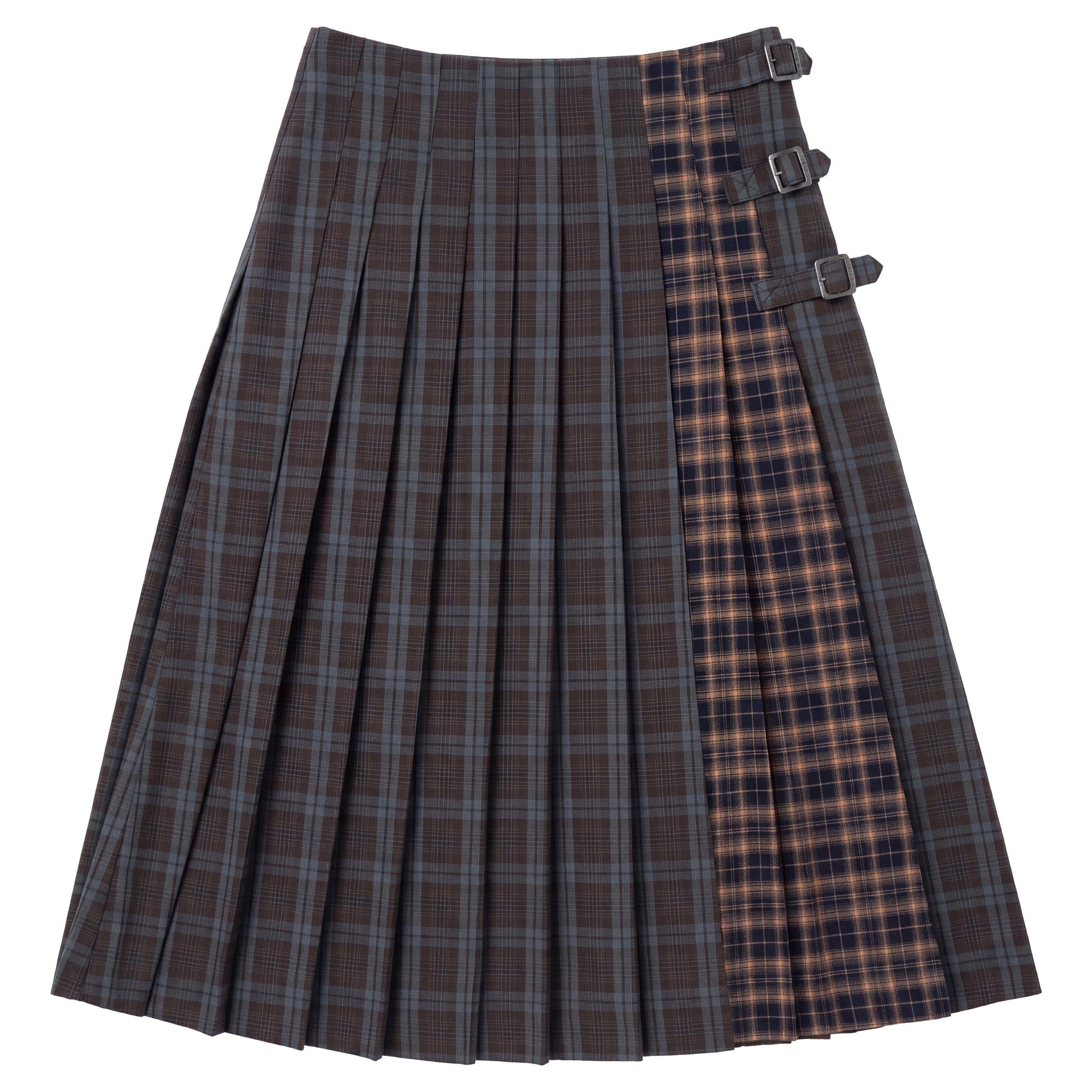 Degree Brown Plaid Pleated Skirt