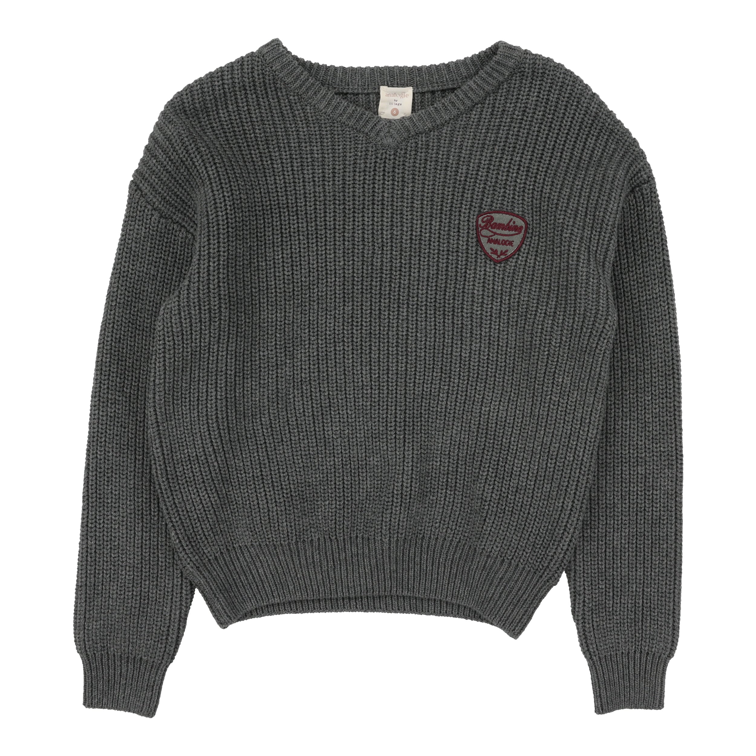 Lil Legs Mid Grey Knit V-Neck Sweater – flamingobabychild