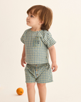 My Little Cozmo Blue Gingham Baby Set