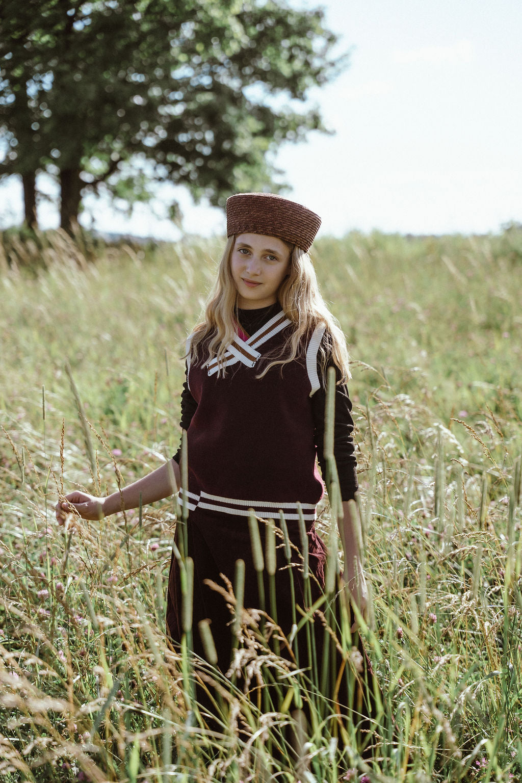 Degree Burgundy Stripe Detailed Vest