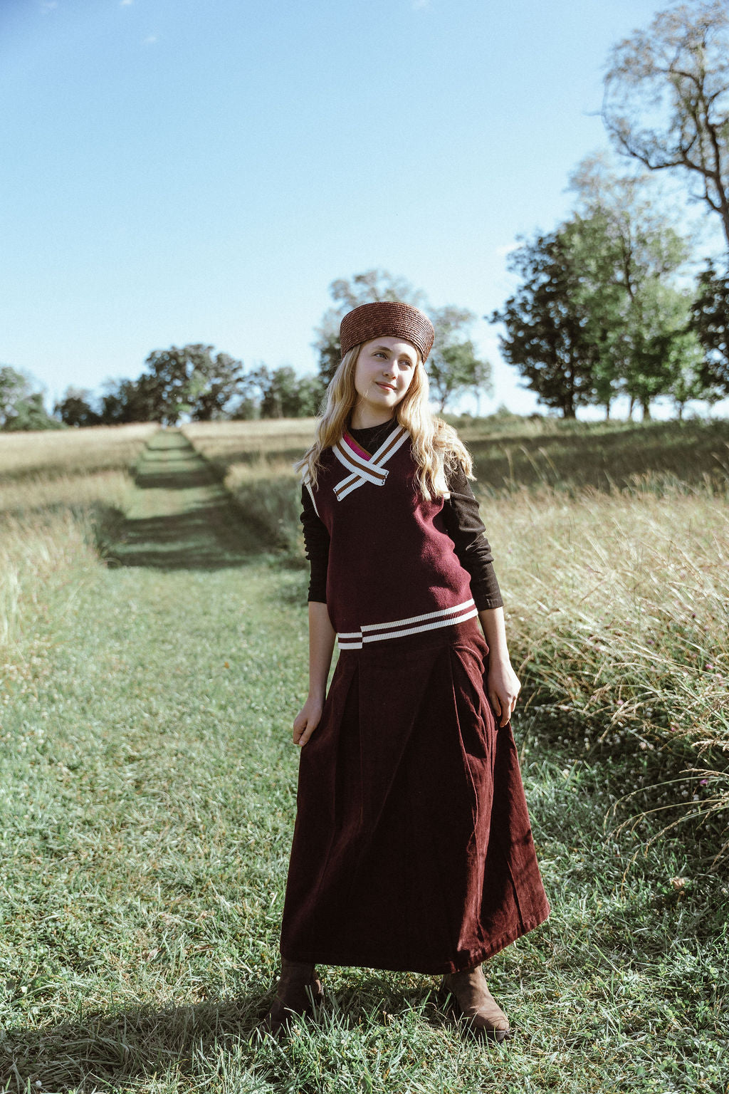 Degree Burgundy Stripe Detailed Vest