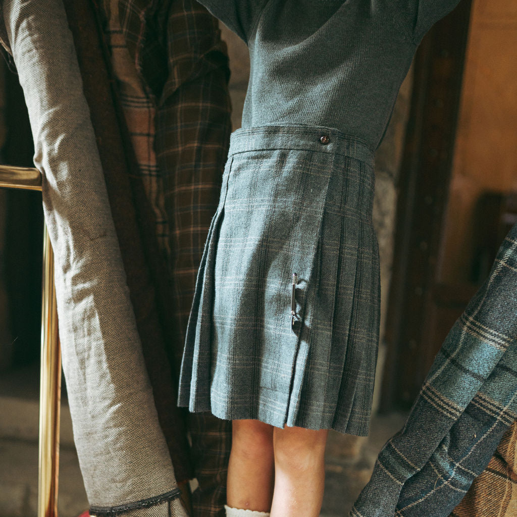 Sweet Threads Charcoal Plaid Skirt
