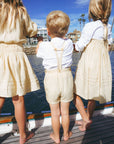 Calla Lili Yellow Suspender Shorts