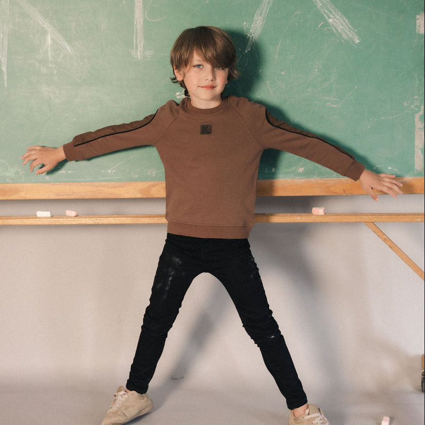 Kix Brown Piping Detail Sweatshirt