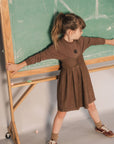 Kix Brown Yoke Detail Denim Jumper Set