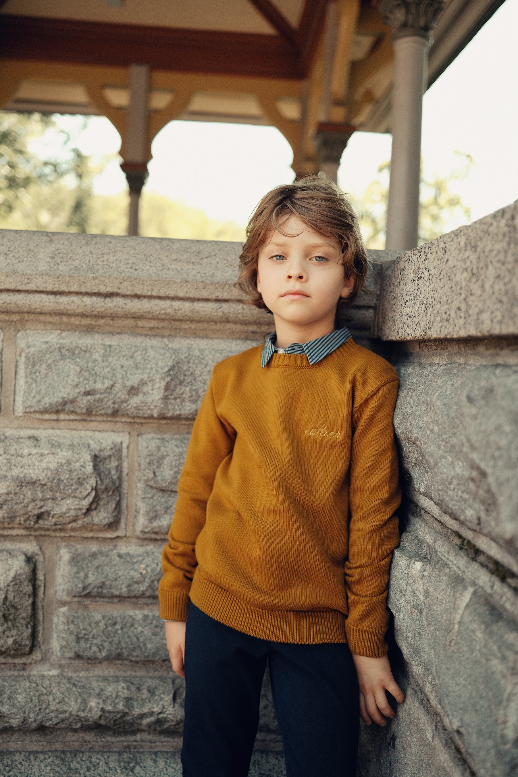 Cottier Mustard Leo Knit Sweater