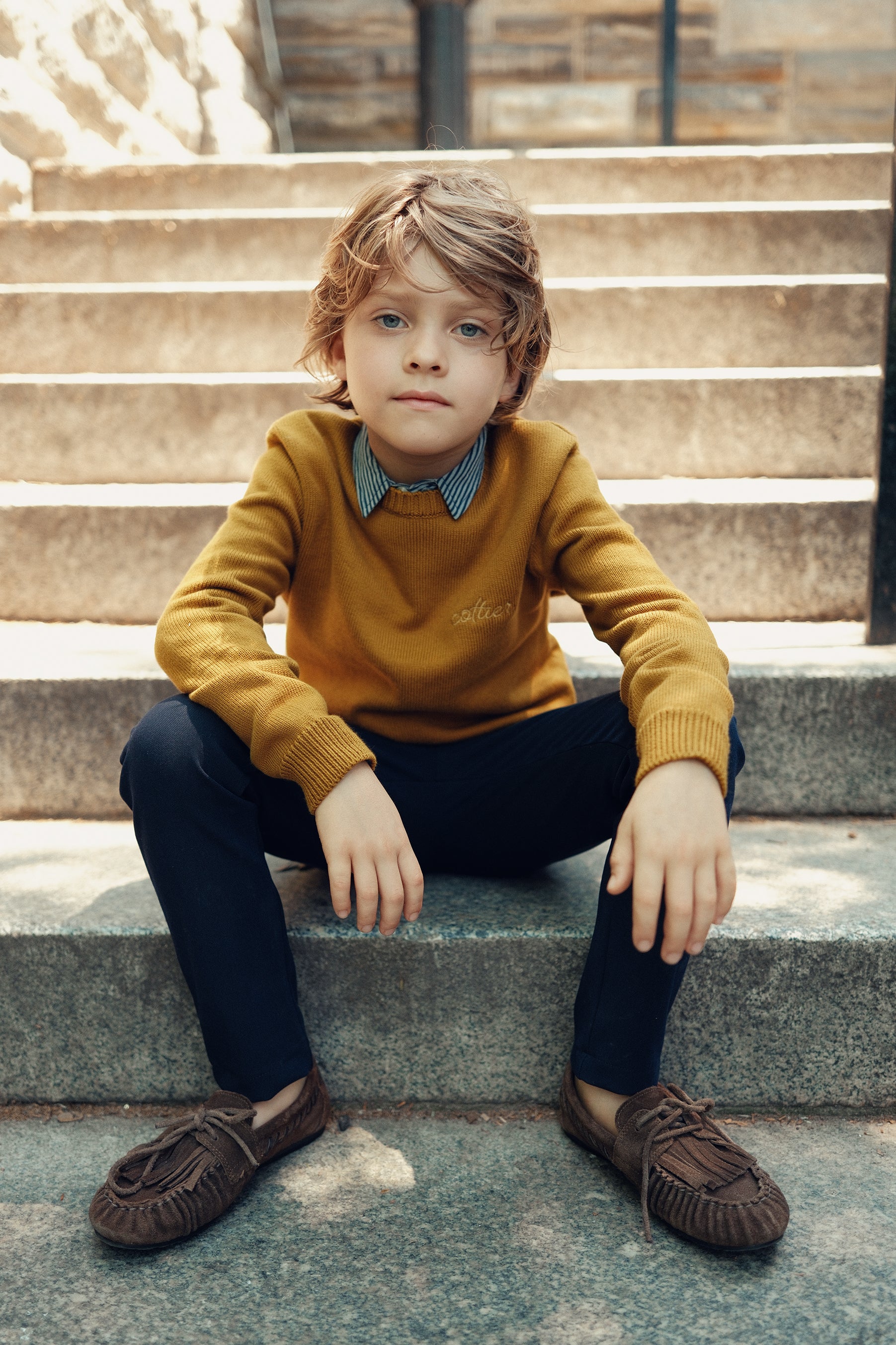 Cottier Mustard Leo Knit Sweater