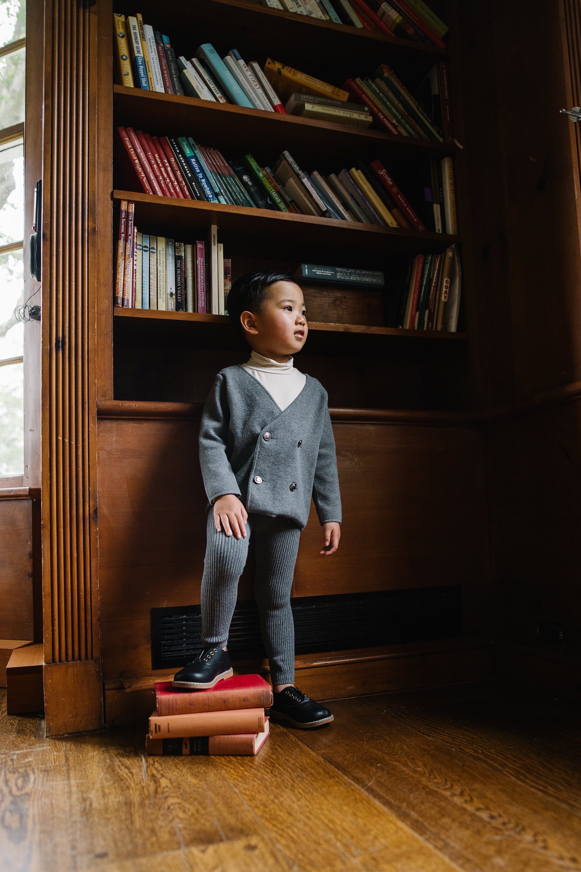 Lil Legs Mid Grey Double Breasted Knit Blazer