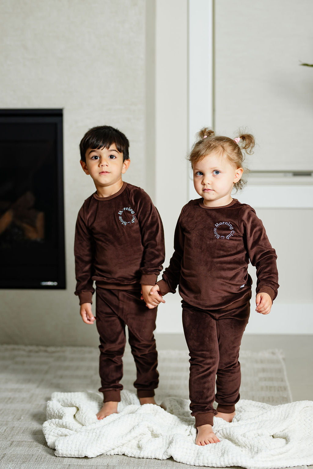 Pouf Brown And Blue Pajamas