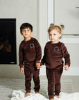 Pouf Brown And Blue Pajamas