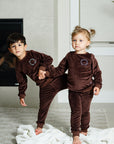 Pouf Brown And Blue Pajamas