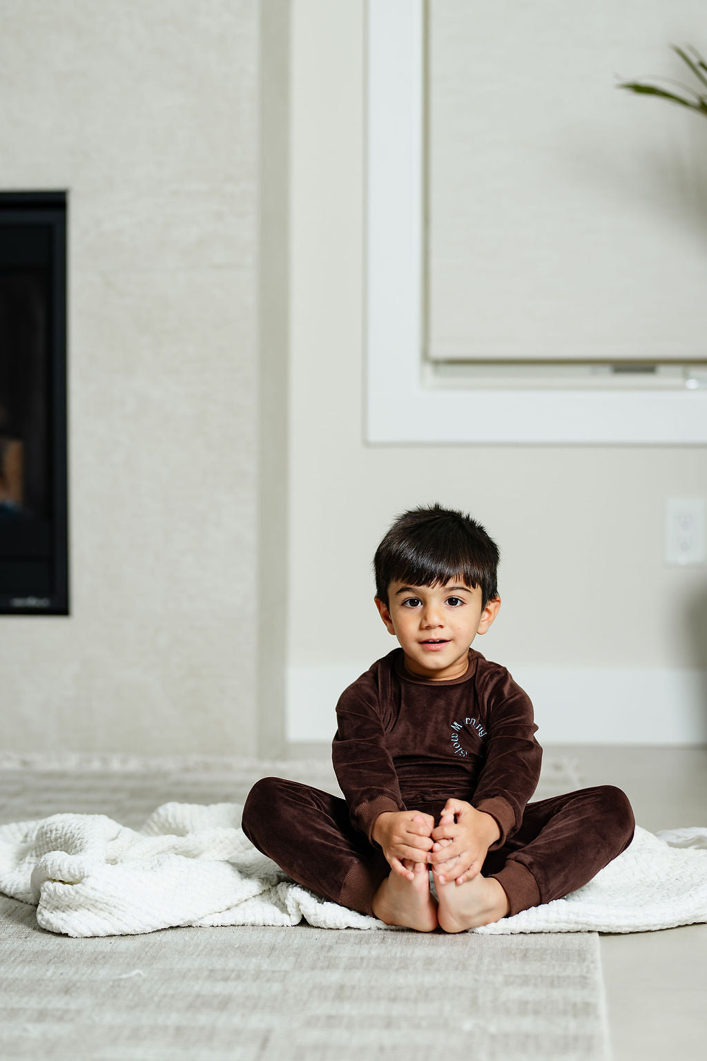 Pouf Brown And Blue Pajamas