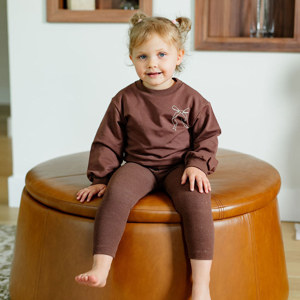 Pouf Rosy Brown Bow Sweatsuit