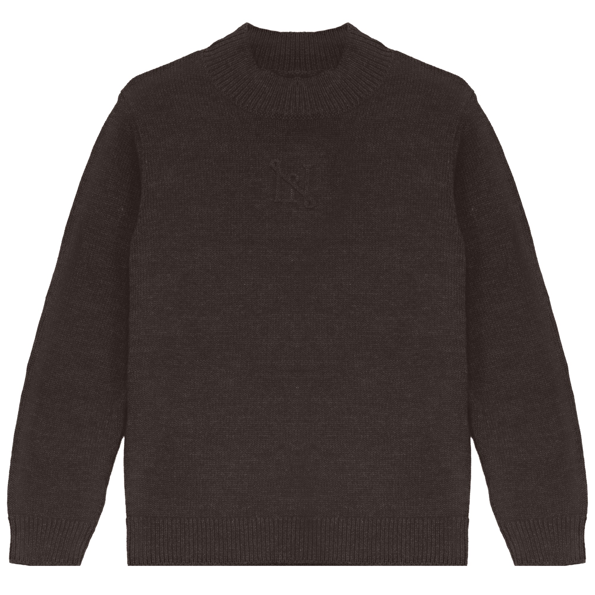 Calla Lili Brown MockNeck Embossed Sweater
